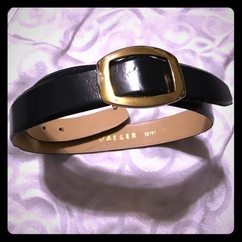 Jaeger Navy made in Italy designer leather belt